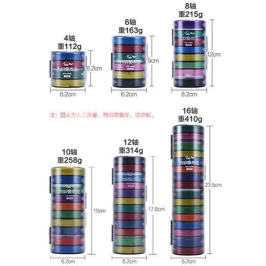 TAB silicone main line box large spool large fishing line group box large capacity fishing line reel storage shaft large object Rainbow silicone main line box 6 axis