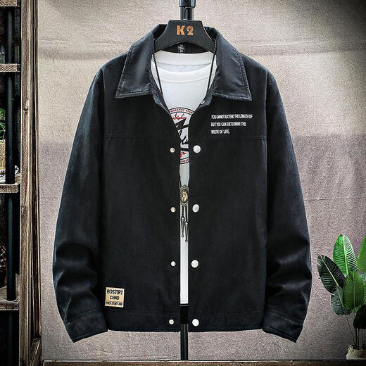 欣垚麂皮绒牛仔外套男士秋冬季工装夹克男装加绒加厚修服装服饰5折券 [常规]K12801军绿 4XL