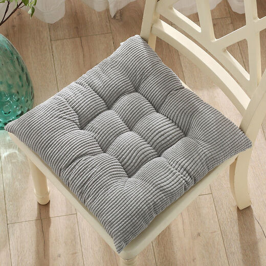 Yingzhuer thickened cushion office four seasons student classroom female stool floor mat butt cushion strap sedentary chair cushion corduroy square carbon gray 40*40cm