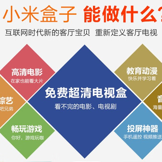 小米盒子4SPRO增强版网络机顶盒家用WIFI高清电视盒子4K投屏Pro 4S国内优化版-电视+免费全网VIP