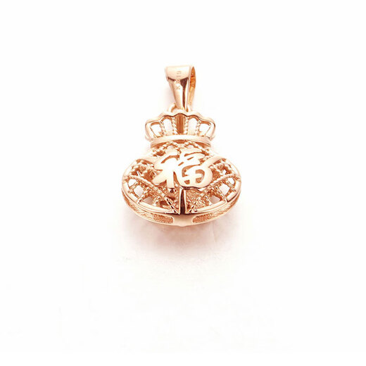 Feishengji Purple Gold Pendant Kamathana Russian Au585 Women's 14K Rose Gold Plated Gold Brushed Lucky Bag (Single Pendant)