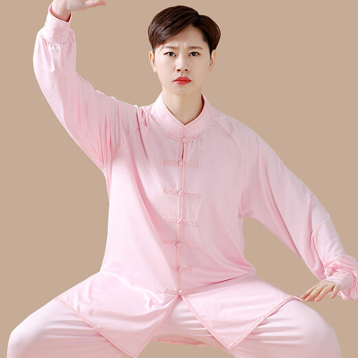 花石猴（HUASHIHOU）牛奶丝太极服男薄款短袖武术服练功服表演服功夫服太极拳服女夏季 829天蓝 XS