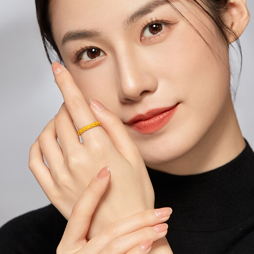 Old Temple Gold Ring Full Gold Fragrance ancienne Girl Girl Ring Cadeaux pour les cadeaux d'anniversaire de la femme de petite amie, plus de remboursements, environ 3,8 g / 14 (applicables à 13-15 #)