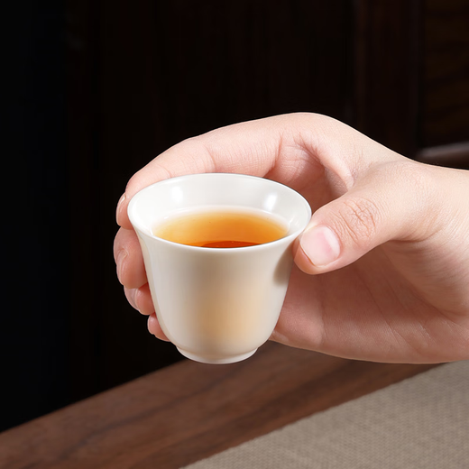 PAKCHOICE tea set complete set mutton fat jade white porcelain Kung Fu tea set ceramic tea cup gift box father's birthday gift