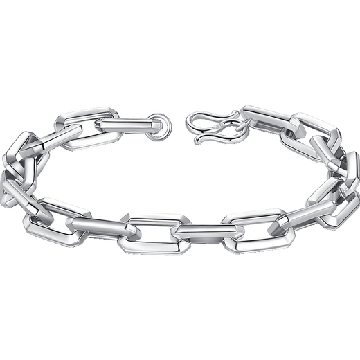 Miss JuJu platinum bracelet for men, thick and elegant pt950 platinum men's simple and cool cross chain bracelet for women, weight 9.09g, length 18cm, thickness about 5mm S buckle