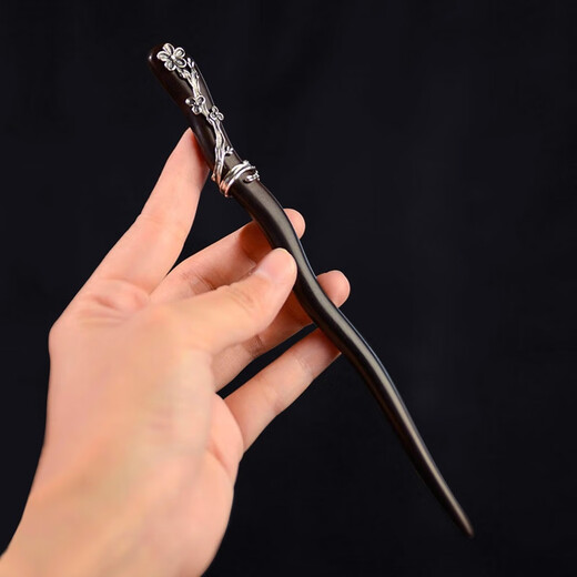 Su Shiliu 925 silver sandalwood hairpin hairpin retro cheongsam new Chinese style headwear female birthday gift for wife and girlfriend plum blossom ebony hairpin