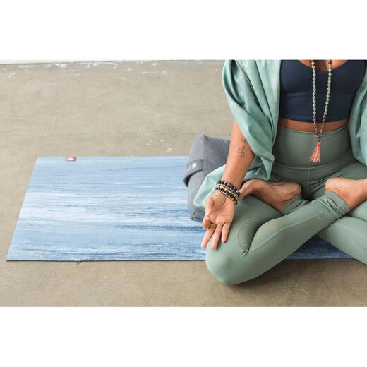 MANDUKA eKO Lite yoga mat durable non-slip grip anti-sweat yoga Pilates fitness for men and women for home use 4mm Ebb Marbled 71 x24 (180*60cm)