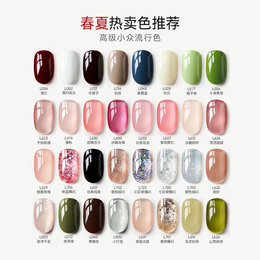 美潮（Maychao）指甲油胶全套脚趾流行显白冰透裸色焦糖奶白黑色光疗胶美甲店专用 MGL723幻彩银爆闪