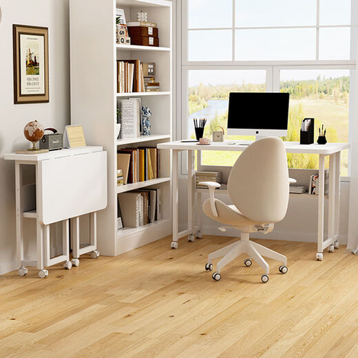 Puyos Folding Desk Home Bedroom Computer Desk Bedside Student Study Table Movable Wheeled Internet Celebrity Office Small Table Warm White Reinforced Steel Frame 23% Stable and Not Shaking Pulley Folding Bookshelf Model Length 80 Width 58 Height