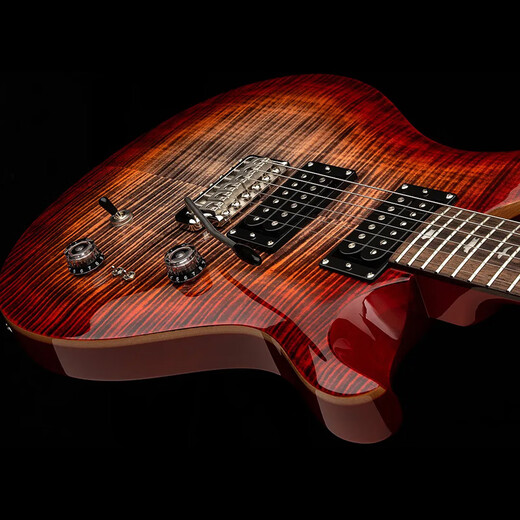 Guitare électrique PRS SE Custom 24 New Rock Guitare électrique débutant Advanced Steel String Guitar avec poignée C844CG en carbone noir Cherry Red Gradient
