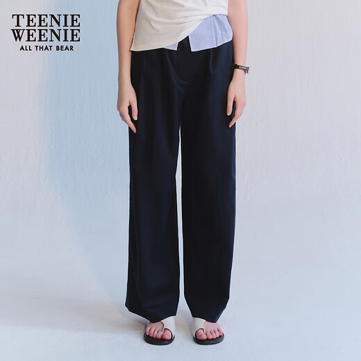 Teenie Weenie [beinhaltet Leinen] Bären Sie die Sommer -Entspannung der Frauen, die einfache Hose Navy Blue s (160)