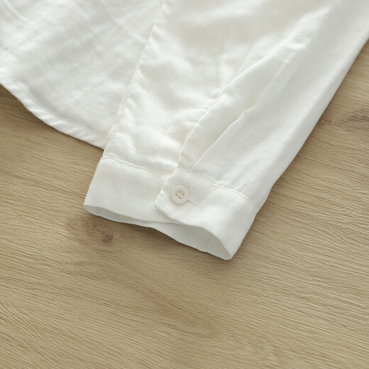 Nuanqiao cotton double-layer cotton gauze white shirt women's long-sleeved spring and autumn loose French embroidery small fresh and sweet pure cotton shirt white L (130-150Jin Jin equals 0.5 kg)