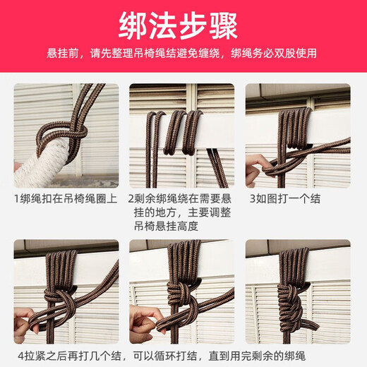 Zhixu Hängesessel, Schlafsaal, Hängekorb, Schlafsaal, Schlafzimmer, verstärkt, Kinderleinwand, Outdoor, Schaukel, Studentenbalkon, Lazy Home, reines Grau (Kissen * 2 + Gurte + S-Haken)