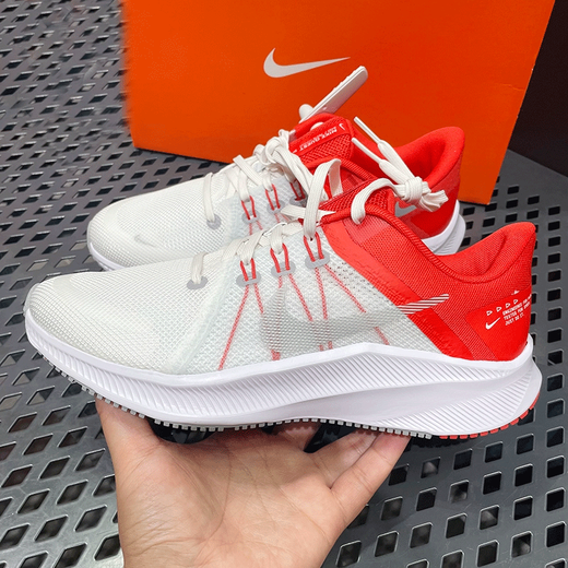 Nike (Nike) Herrenschuhe 2025 Sommer Neue Quest Classic Sneakers Casual Schuhe Leichtes Mesh Pushing Low Top Running Shoes DA1105-100 Weiß/Graurot/Quest 4 44