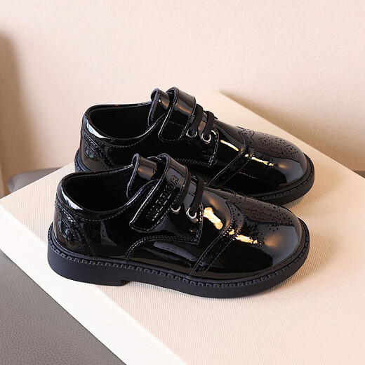 Детская кожаная обувь Warrior в британском стиле, глянцевая обувь для выступлений для детей старшего возраста WPD(WZ)-0228, черный 32