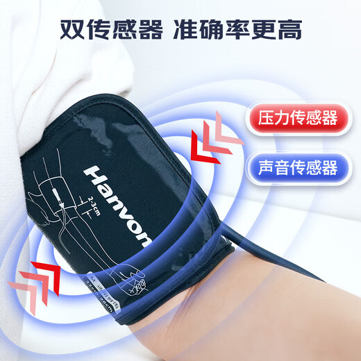汉王柯氏音法血压计医用级高精准血压测量仪家用上臂式语音可选配充电 FF690【充电款+柯氏音回放+双传感器】