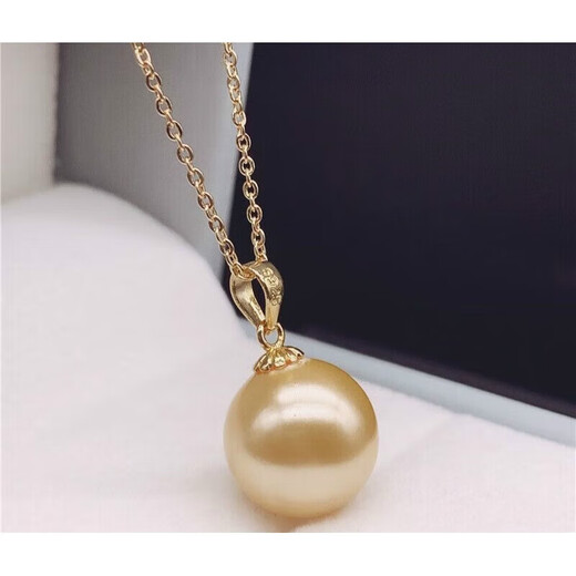 DENIOT Pearl Necklace Single 925 Silver Purple Freshwater Pearl Powder Pendant Perfect Round Bright Light Mom Girlfriend Gold Beads Gold Holder 16-17mm