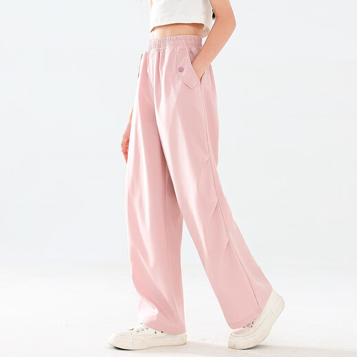 I.KARNOW girls' pants summer thin 2025 new children's wide-leg pants suit big children's summer clothes anti-mosquito silk straight pants 15261 military green 170
