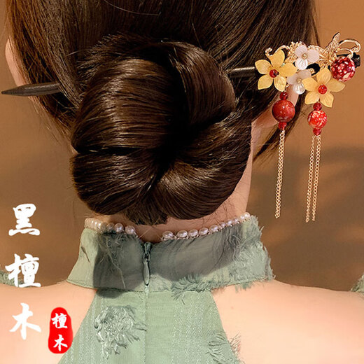 Enchanting cat ancient style hairpin headdress for women high-end 2025 new Chinese style wooden hairpin high-end ladies birthday gift practical for girls