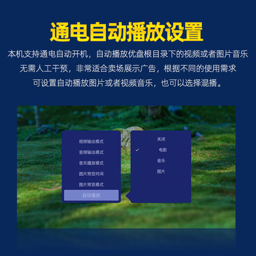 特思特TH8广告机4K横竖屏自由切换开机循环播放盒子高清蓝光视频播放器通电循环播放U盘多媒体电影电视 标配+HDMI高清线