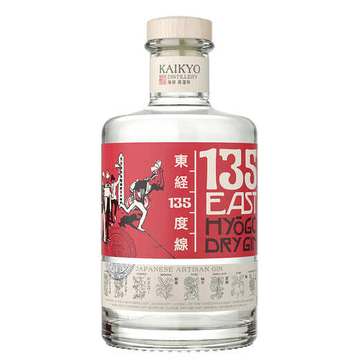 东经135°金酒 日本进口洋酒基酒 调酒基酒 gin酒琴酒 杜松子酒 东经135金酒 700mL 1瓶