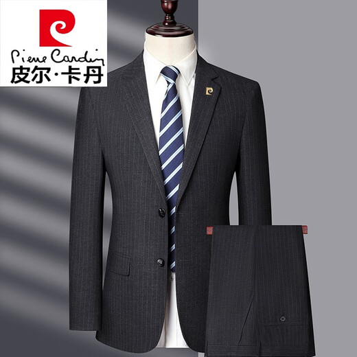 Pierre Cardin suit suit men's high-end business casual two-piece suit middle-aged men's wedding dress jacket gray 1577 style 170 yards recommended 100Jin Jin equals 0.5kg -115Jin Jin equals 0.5kg