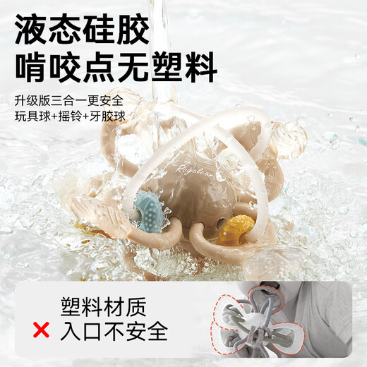 Royalcare Manhattan Teething Ball Baby 0-3-6 Months Molar Grip Ball Baby Can Nibble Food Grade Silicone Toy Manhattan Teething Ball Oral Stage/3+ Months