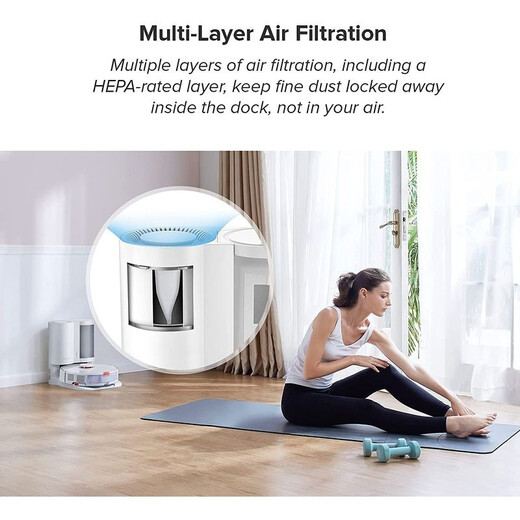 Roborock S7+ sweeping robot and sonic mop with self-empty base, automatic lifting mop, ultrasonic carpet detection, white