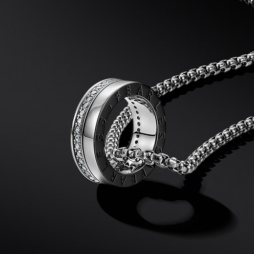 Mingyang Decorative Sea 925 Silver Necklace Men's Ring Pendant Trendy Personality Simple and Versatile Men's Fashion Accessories Gift for Boyfriend JD Quick Release Sterling Silver Pendant + Steel Chain 55cm