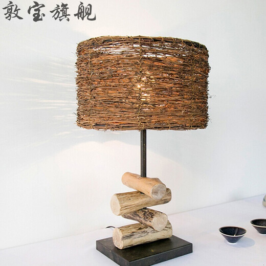 Lámpara de mesa de decoración B & B Lámpara del sudeste asiático Arte de madera Simple Diseño de té Zen Luces de posada INSFRANUDA CONSTRUCCIÓN 6197+4W CALIENTE AMARILLO LED BOTAD