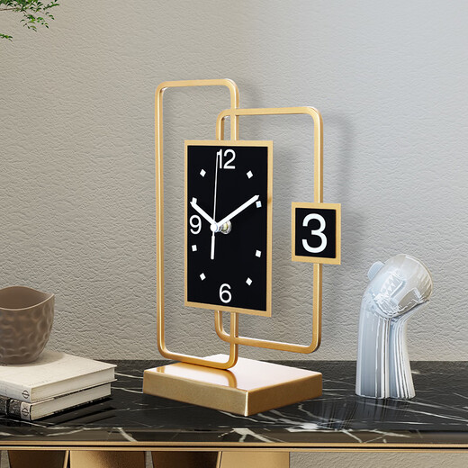 Puduo clock decoration HOME DECOR table clock living room home fashion wine cabinet modern simple table clock clock ornaments personalized creative atmospheric desktop clock large size width 21*height 27cm