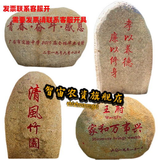 Pebble stone engraving stone micro landscape stone carving campus stone commemorative courtyard stone square large lawn stone natural customized Zhizhou 2 meters