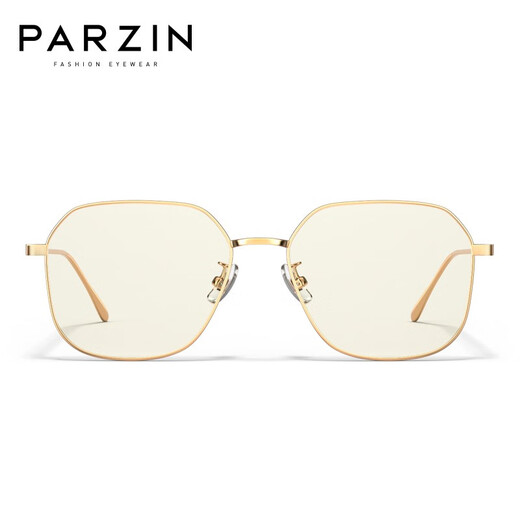 帕森（PARZIN）防蓝光眼镜女 时尚轻盈钛腿眼镜架防辐射气质修颜护目镜 PZ15827 亮金色