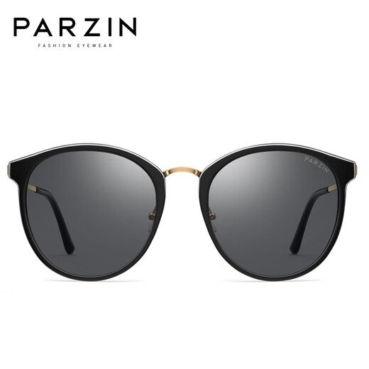 Parzin (parzine) Myopie Polarisée de lunettes de soleil pour femmes, rétro et à la mode de protection solaire au soleil Driving Sunglasses peut correspondre à des degrés PJ9913 Cadre noir noir Black Grey Film Cadre +1.56 Polarisé [à 200 degrés]