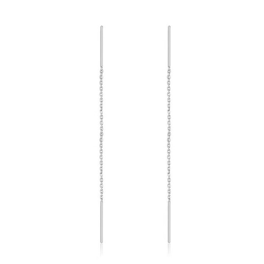 Nilan Platinum Ear Wire PT950 Tassel Colorful Fashionable Texture Platinum Women Gift for Girlfriend Program Round Beads + Certificate