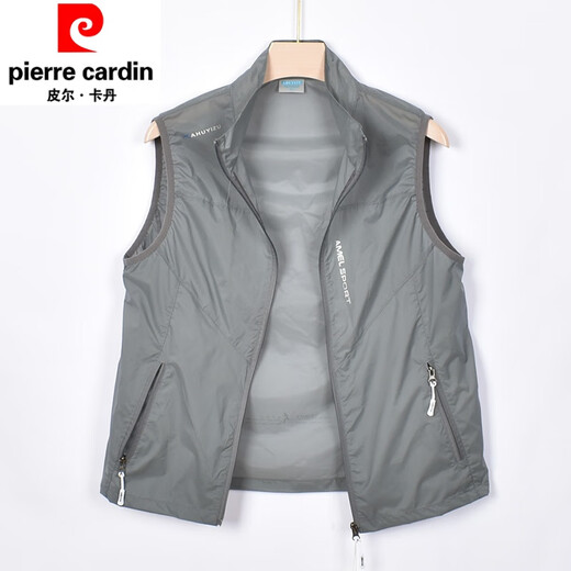 Pierre cardin summer men's vest nylon quick dry sun protection horse clip sleeve men's outdoor vest fishing travel vest black 105
