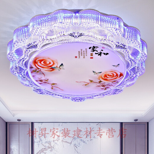 带蓝牙音响的吸顶灯 新款LED蓝牙音乐卧室灯家用现代简约温馨浪漫房间饭厅客厅吸顶灯 百年好合：四色无极调光侧发彩光 90W+遥控+蓝牙