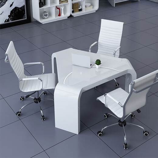 环迪家具洽谈桌商务烤漆会议桌办公桌椅组合会客培训桌小型三角创意桌 常规款洽谈桌