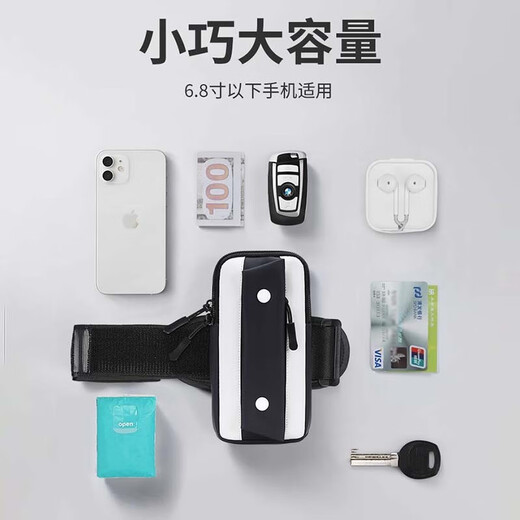 Huiyan running mobile phone arm bag men's and women's sports equipment arm arm storage bag waterproof breathable wrist bag LL8 fashion model flower blue