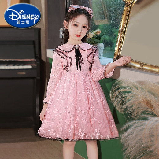 Disney (Disney) Girls Kleid Kinderprinzessin Kleid Kleid Kleidung kleiner Mädchen Kleidung Rock Sommer 2025 Neue Kinderkleidung Frauen 2601 Pink 120 cm (120 cm)