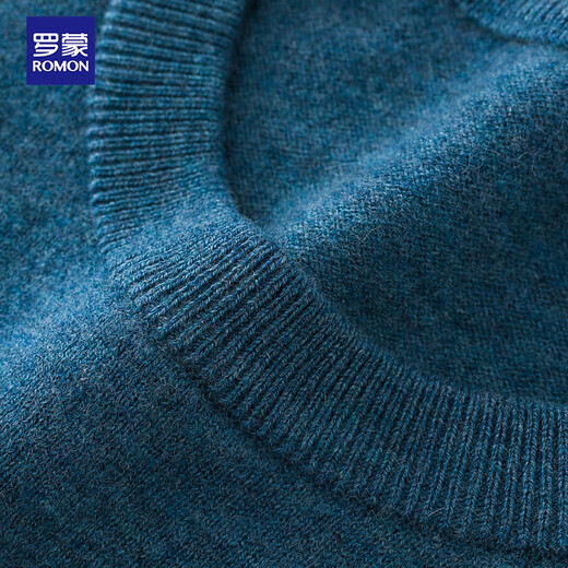 Romon [100% Wool] Pure Wool Sweater Men's Autumn and Winter Round Neck Sweater Men's Thin Pullover Bottoming Sweater Men's Clothing