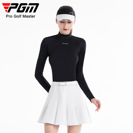 
PGM Golf Clothing Women's Ice Silk Sunscreen Base Shirt Top T-shirt Summer Sports YF677-Black [Top] S