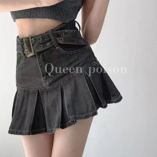 Langwei Feray Retro American Hot Girl Raw Hip юбка для женских весенних и летних новой высокопоставленной плиссированной короткой юбки A-Line A-Line 16851 Retro Blue [No Linting] XL (115-130JIN [Jin равняется 0,5 кг])
