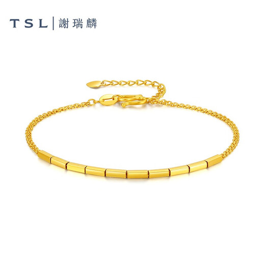 Xie Ruilin (TSL) gold bracelet for women 5G craftsmanship and fashionable small square foot gold hand jewelry for girlfriend XK679 3.1g labor cost about 720 yuan