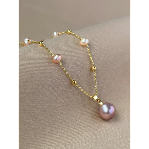 Hanzhu Freshwater Pearl Gypsophila Necklace Feminine Necklace New Clavicle Chain 2025 Niche Purple