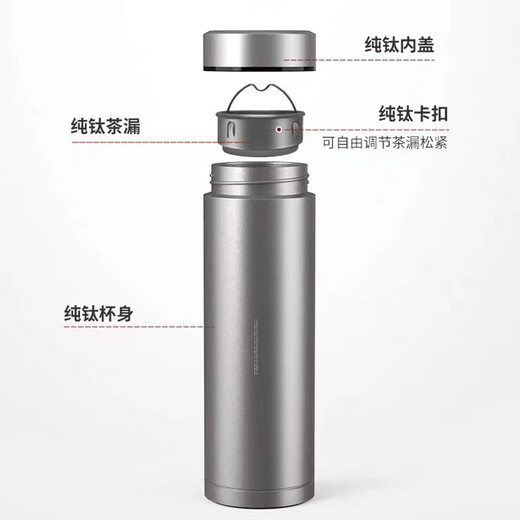 米蓝德国高档纯钛双层便携保温杯商务水杯高端茶杯办公大容量礼品送礼 BB5001500ml