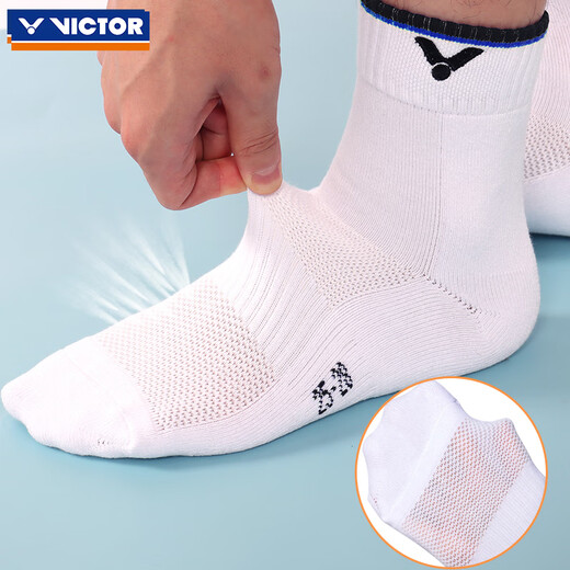 VICTOR Victory Badminton Socks Men's Thickened Towel Soled Sports Socks Mid-calf Socks Sweat-Absorbent Breathable Non-Slip Wear-Resistant SK112 SK149-F Nautical Blue One Size