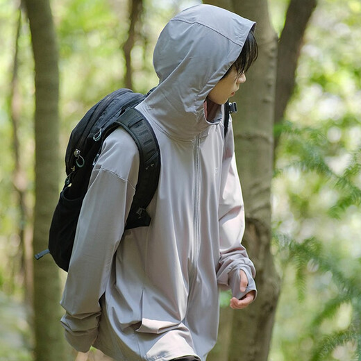 Digada 2024 outdoor UPF50+ice silk cool sunscreen clothes for men and women sunscreen clothes for men and women jackets for men and women in summer couples light and thin QYRJ-G127 light gray XL [size is too large, it is recommended to take a small size]