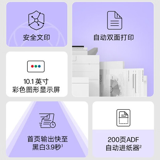 惠普HP E826系列 A3A4黑白激光打印机办公自动双面商用复印扫描三合一管理型数码复合机 82650dn（黑白50页/分 不带键盘） 标配