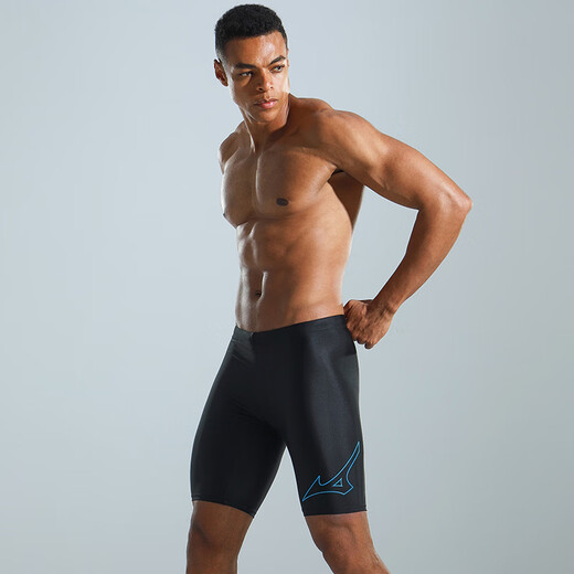 Mizuno (MIZUNO) swimming trunks men's swimming cap swimming trunks swimming goggles three-piece set men's swimsuit anti-embarrassment professional training swim equipment set Black Samurai three-piece set-flat light without limit XL [height 170-180 weight 70-85kg]